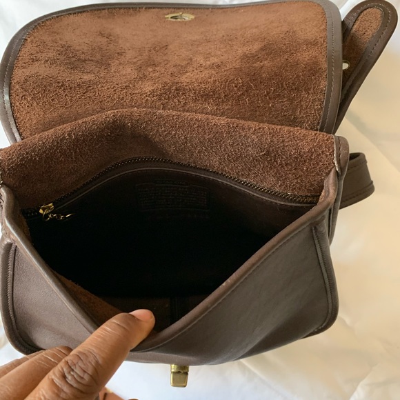 SOLD COACH Brown Berkeley Crescent Saddle Bag Vtg - Picture 10 of 12